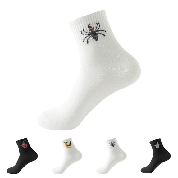 Hkoxplj Socks for Women Halloween Socks Cotton Ankle Socks Novelty Spider Pumpkin Bat Ghost Pattern Soft Stretchy Unisex Socks for Daily Wear Party Gift up