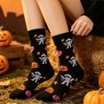 thumbnail image 1 of Hkoxplj Socks for Women Men Halloween Socks Cotton Crew Socks Novelty Pumpkin Bat Ghost Pattern Soft Stretchy Mid Calf Socks Unisex Socks for Daily Party Wear Gift up to US 10, 1 of 3
