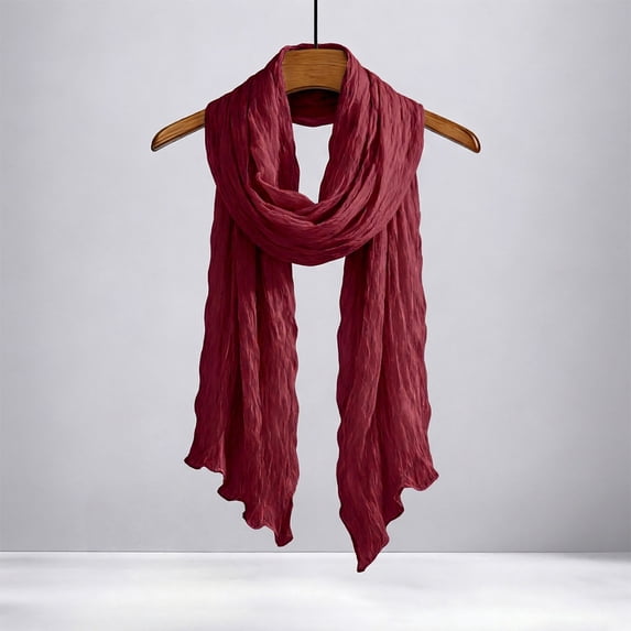 Hkoxplj Soft Cotton Blend Crinkle Scarf Lightweight Fashion Shawl Wrap for Women Men Summer Travel Head Scarf Versatile Breathable Solid Color Scarf Perfect for Outdoor and Daily Wear