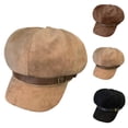 thumbnail image 1 of Hkoxplj Unisex Faux Suede Vintage 1920s Newsboy Hat 8 Panel Beret Cap Adjustable Leather Strap Flat Cap Baker Boy Cabbie Hat for Men and Women Short Brim Retro Newsboy Cap 3 Classic Colors, 1 of 2
