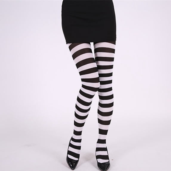 Hkoxplj Unisex Striped Tights Christmas Halloween Party Stockings Stretchy High Waist Pantyhose for Men and Women Colorful Striped Stockings Opaque Party Leggings Holiday Dress Up Tights