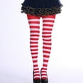 thumbnail image 1 of Hkoxplj Unisex Striped Tights Christmas Halloween Party Stockings Stretchy High Waist Pantyhose for Men and Women Colorful Striped Stockings Opaque Party Leggings Holiday Dress Up Tights, 1 of 3