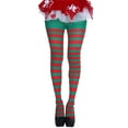 thumbnail image 1 of Hkoxplj Unisex Striped Tights Christmas Halloween Party Stockings Stretchy High Waist Pantyhose for Men and Women Colorful Striped Stockings Opaque Party Leggings Holiday Dress Up Tights, 1 of 2