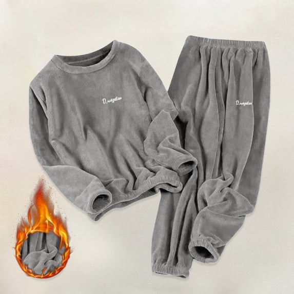 Hkoxplj Women Fuzzy Fleece 2 Piece Loungewear Set Soft Plush Long Sleeve Elastic Jogger Pants Warm Cozy Sleepwear Set Lounge Set for Women