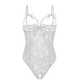 thumbnail image 1 of Hkoxplj Women Lace Bodysuit Spaghetti Strap Floral Lace One Piece Bodysuit With Bow Decor Hollow‑Cut Bodysuit Outfit For Honeymoon Night Celebration Special Occasion, 1 of 4