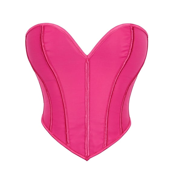 Hkoxplj Women's Matte Solid Color Heart Shaped Bustier Strapless Shapewear Top with Boning Lace Up Back Waist Shaper Tummy Control Corset for Party Cosplay and Daily Outfits 9 Colors