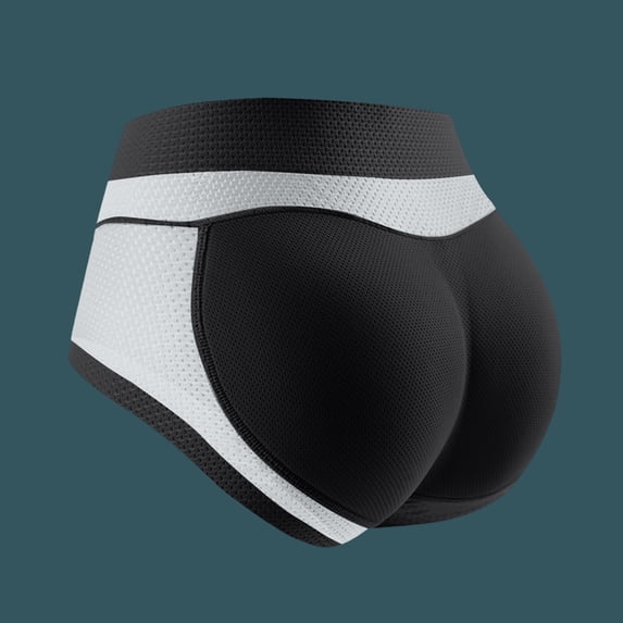 Hkoxplj Women's Padded Butt Lifter Panties Mesh Breathable Seamless Underwear Removable Hip Enhancer Shapewear for Natural Peach Lift Invisible No Show Briefs for Dress Wedding Daily Nude Black