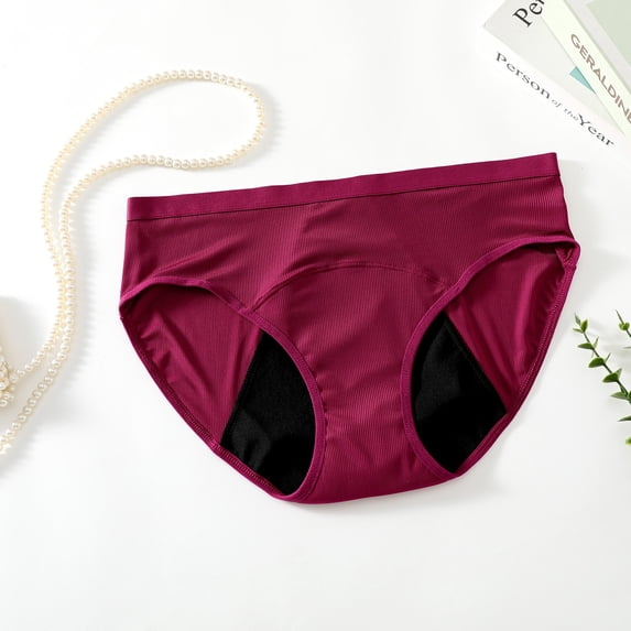Hkoxplj Women's Plus Size Seamless Leakproof Period Underwear High Absorbency Swim Briefs Panties for Menstrual Heavy Flow and Postpartum Use Quick Dry No Show Protection Water Sports