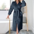 thumbnail image 1 of Hkoxplj Women's Plush Fleece Flannel Bathrobe Long Robe with Pockets and Belt Heart Embroidery Soft Warm Bath Robe for Spa Shower Lounge Winter Cozy House Wear, 1 of 4