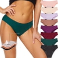 thumbnail image 1 of Hkoxplj Women's Seamless Leakproof Period Underwear Reusable Washable Menstrual Panties 4 Layer Absorbent Heavy Flow No Show Invisible Low Rise Briefs for Overnight and Daily Wear 8 Solid Colors, 1 of 5