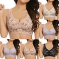 thumbnail image 1 of Hkoxplj Women's Wireless Bra Front Closure New Chinese Style Embroidered Bra Full Coverage Lifting Bra Wide Strap Soft Bra Comfortable Everyday Bra for Older Women and Seniors Plus Size Support Bra, 1 of 4