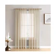 thumbnail image 1 of Hlc. me Canberra Sheer Voile Rod Pocket Curtain Panels, Beige, 1 of 2