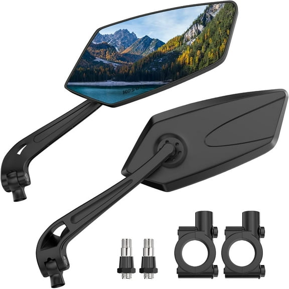 Hlieoar 2 Pack Bike Mirrors, eBike Mirrors for Handlebars, 360° Adjustable Safety Bicycle Rear View Mirrors, Scratch Resistant Glass Lens, Bicycle Universal Fit Accessories