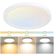 Hlite 12-inch Flush Mount Light,24W Integrated LED 3CCT Ceiling Light,Ultra-thin Light Fixtures for Ceiling/Bedroom/Kitchen,White(1-Pack)