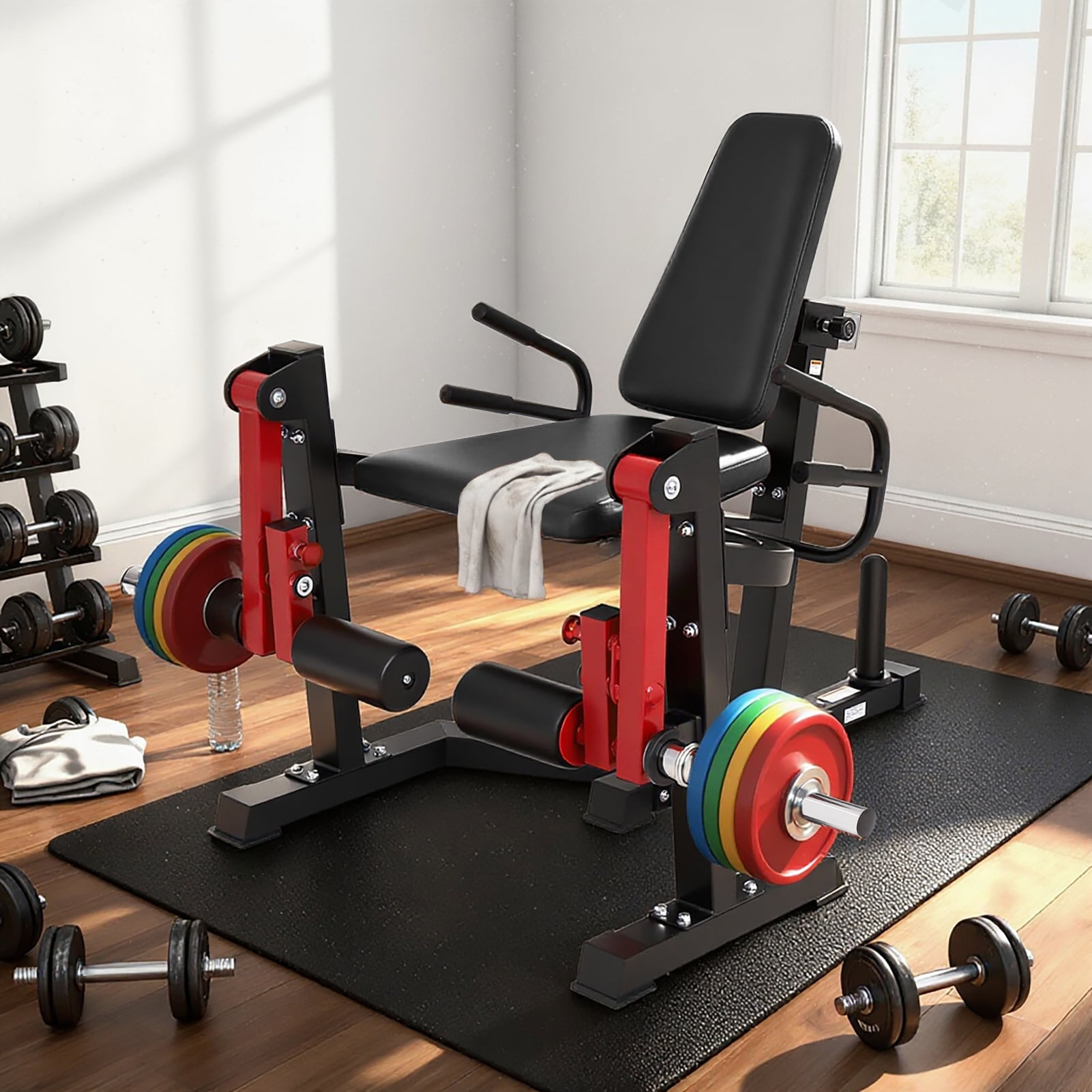 Hlivelood 3 in 1 Leg Extension and Curl Machine, Seated Leg