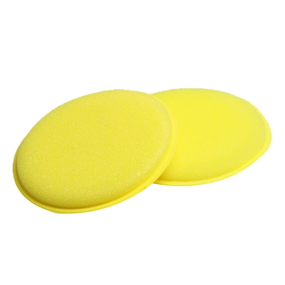 Hloma 2Pcs Car Vehicle Detailing Care Round Waxing Polishing Applicator Sponge Pad