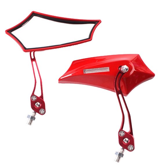 Hloma 2Pcs Universal Motorcycle Mirror Aluminum Alloy Bar End Side Rearview Mirrors