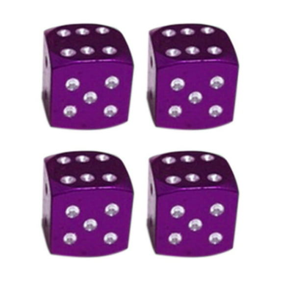 Hloma 4Pcs Dice Shape Car Motorcycle Wheel Tyre Air Valve Stem Anti-dust Cover Caps