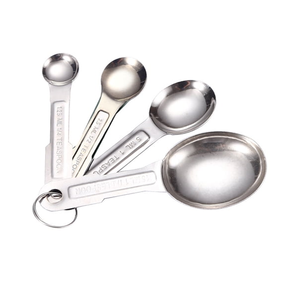 Hloma 4Pcs/Set Coffee Scoop Ergonomic Handle Stackable Stainless Steel Convenient Premium Anti-deform Measuring Spoon Baking Accessories
