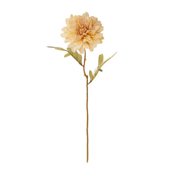 Hloma Artificial Flower Realistic Delicate Home Party Ornament Solid Color Fake Dahlias with Stem for Wedding Celebration