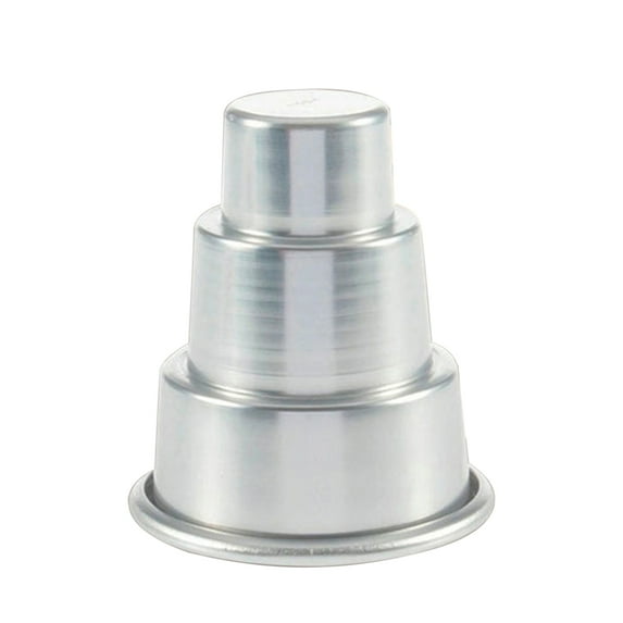 Hloma Food Grade Cake Mold Non-stick Aluminum Alloy High Temperature Resistant 3 Tiers Cake Pan Party Decor