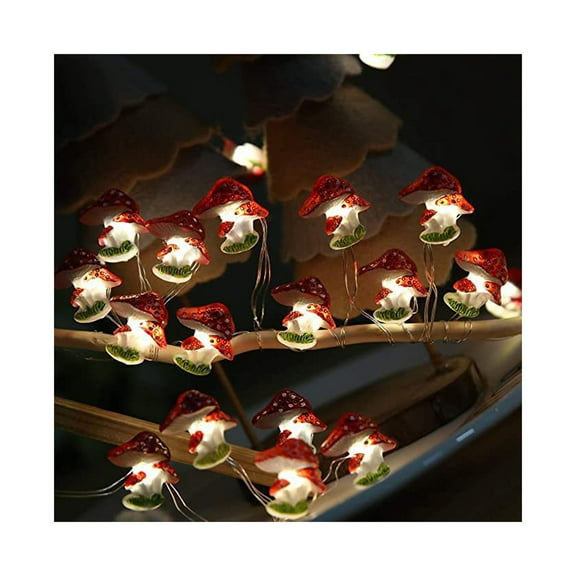 Hloma String Light Soft Lighting Battery Operated Energy saving Eye Flicker Free Realistic Mushroom LED Fairy Light Holiday Party Night Lamp Party Supplies