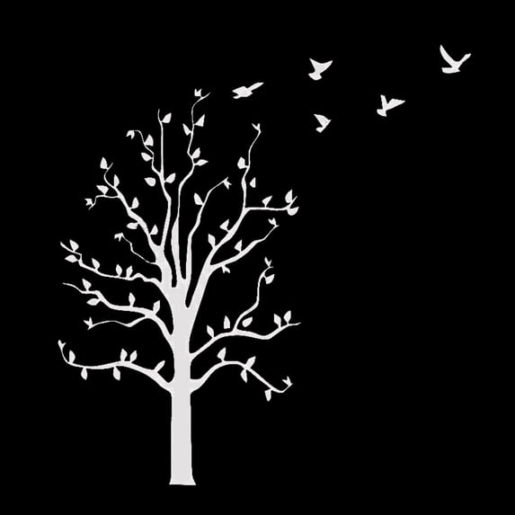 Hloma Tree Flying Birds Auto Car Styling Vehicle Reflective Decals Sticker Decoration