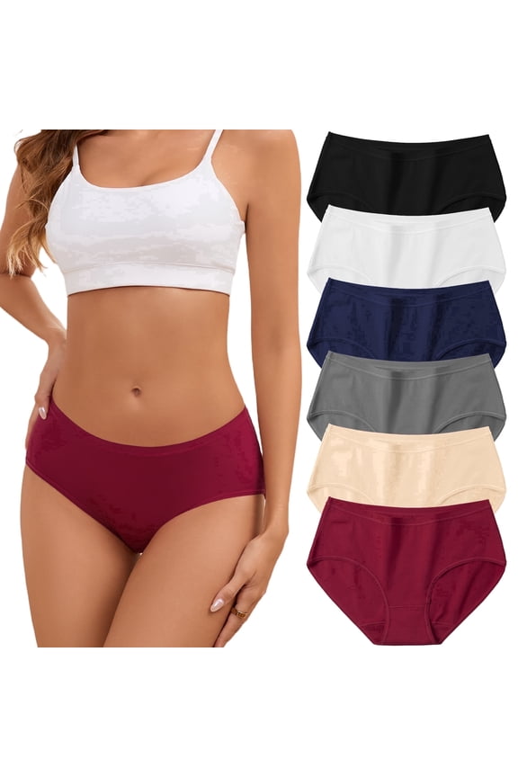 Women's Cotton Hipster Panties, Breathable Stretch Underwear, 6-Pack Sizes L