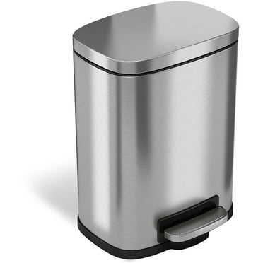 HLS HLCHLSS01R 1.32 gal Soft Step Stainless Steel Trash Can with Removable Plastic Liner