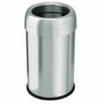thumbnail image 1 of Open Top Trash Can, 13 gal, Plastic/Stainless Steel, Silver, 1 of 6