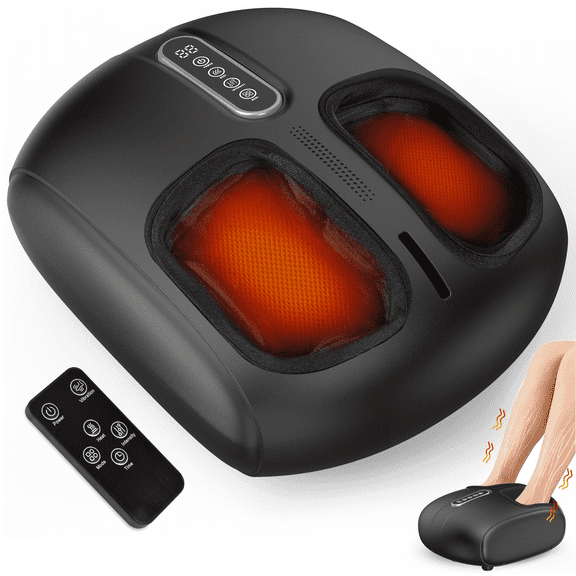 2026 Hlthair Shiatsu Foot Massager with Heat for Deep Kneading, Heating, Air Compression Feet Massage for Pain Relief, Plantar Fasciitis and Circulation Multi-Level Settings for Home, Office Use