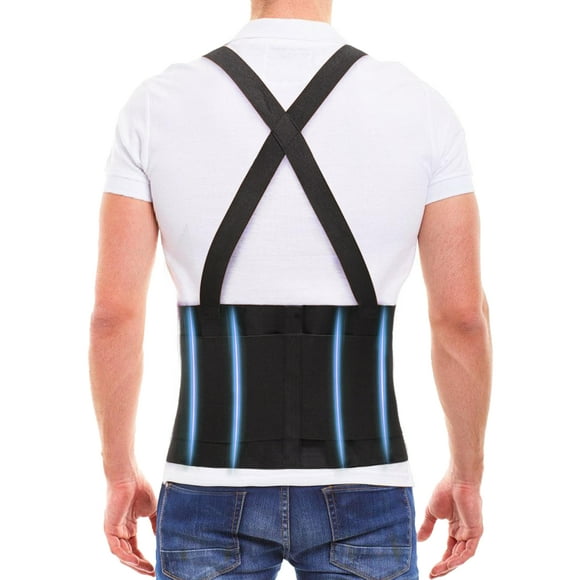 Back Brace Back Support Belt for Lower Back Pain Women & Men Back Support with Adjustable Suspender Straps, L