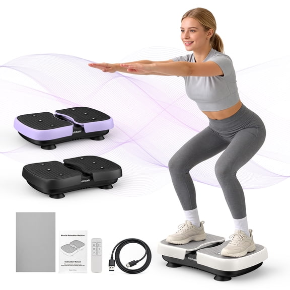 Hlthair Vibration Plate Exercise Machine Mini Vibrating Plates for Lymphatic Drainage and Weight Loss