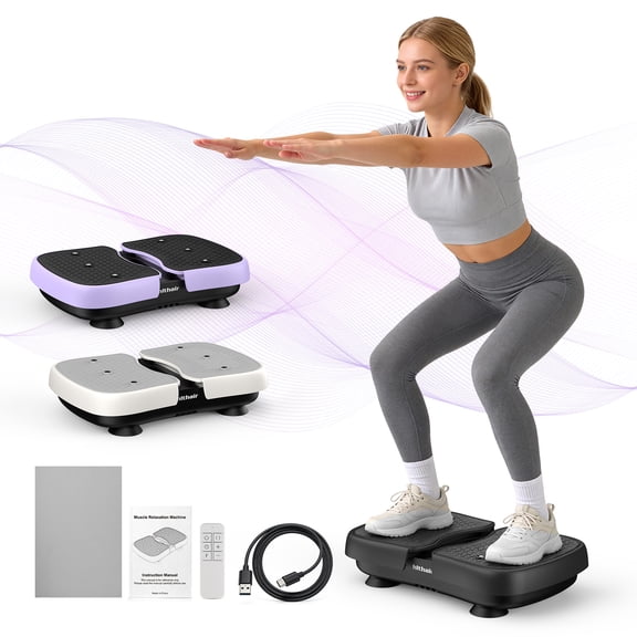 Hlthair Vibration Plate Exercise Machine Mini Vibrating Plates for Lymphatic Drainage and Weight Loss
