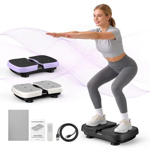 Hlthair Vibration Plate Exercise Machine Mini Vibrating Plates for Lymphatic Drainage and Weight Loss