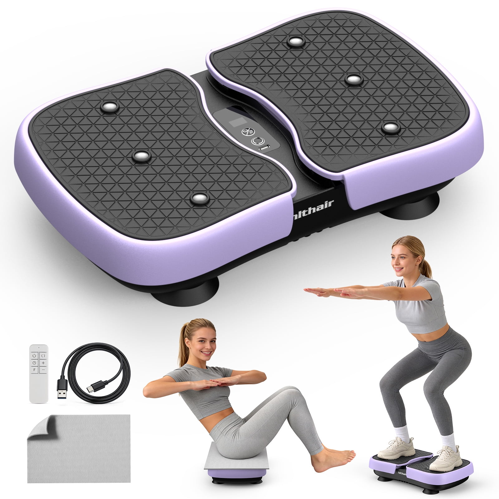 Hlthair Mini Vibration Plate Machine For Lymphatic Drainage, Shake Plate Exercise Machine Fat Burner For Weight Loss, Portable Shaking Whole Body Workout Vibration Platform for Home Gym 1 Piece
