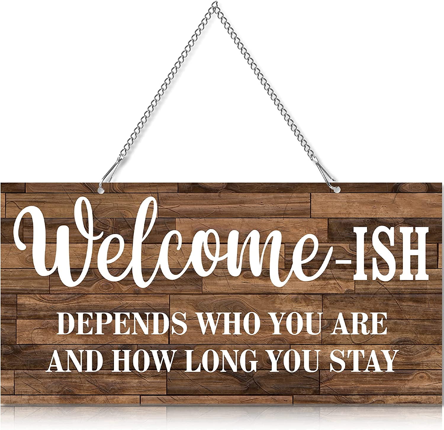 Hltpt Funny Welcome Front Door Sign Welcome-ish Hanging Sign 12 x 6 ...