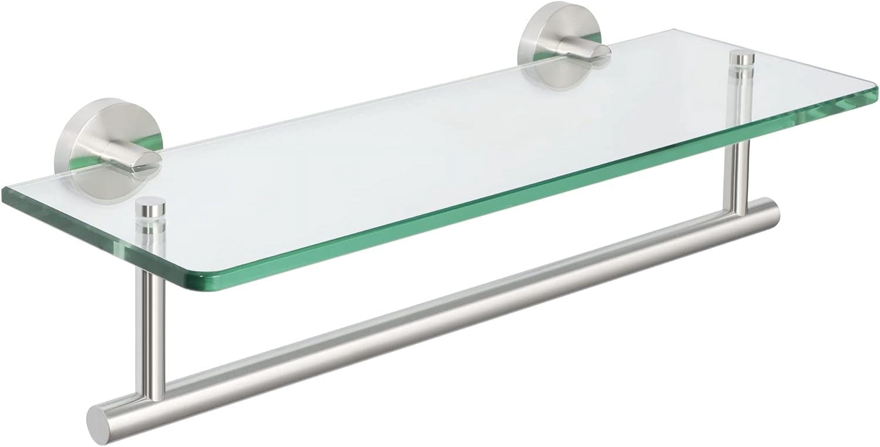 Hltser Glass Shelves for Bathroom 15.7 Inch Floating Glass Shelves for