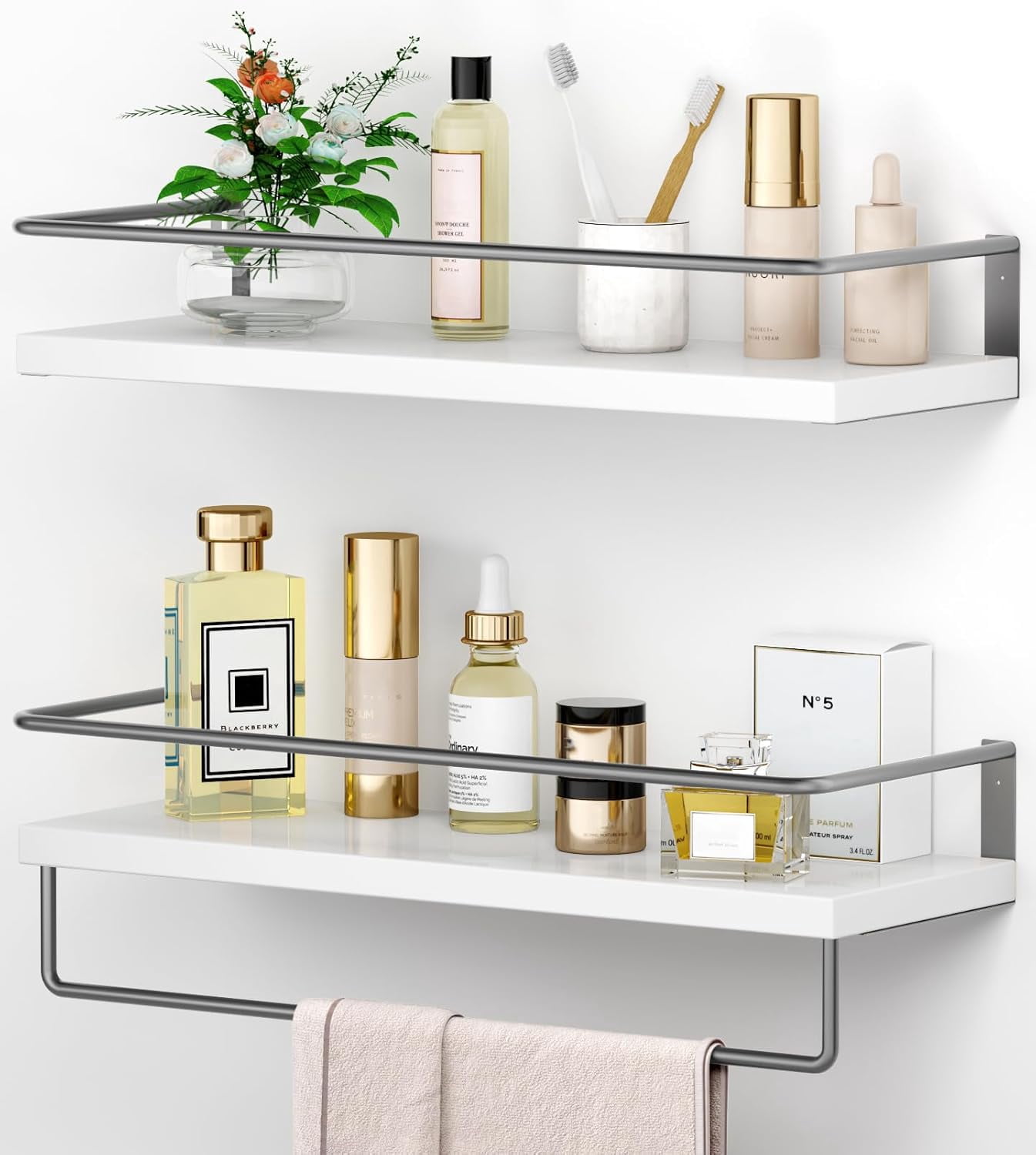 White Bathroom Wall Shelf