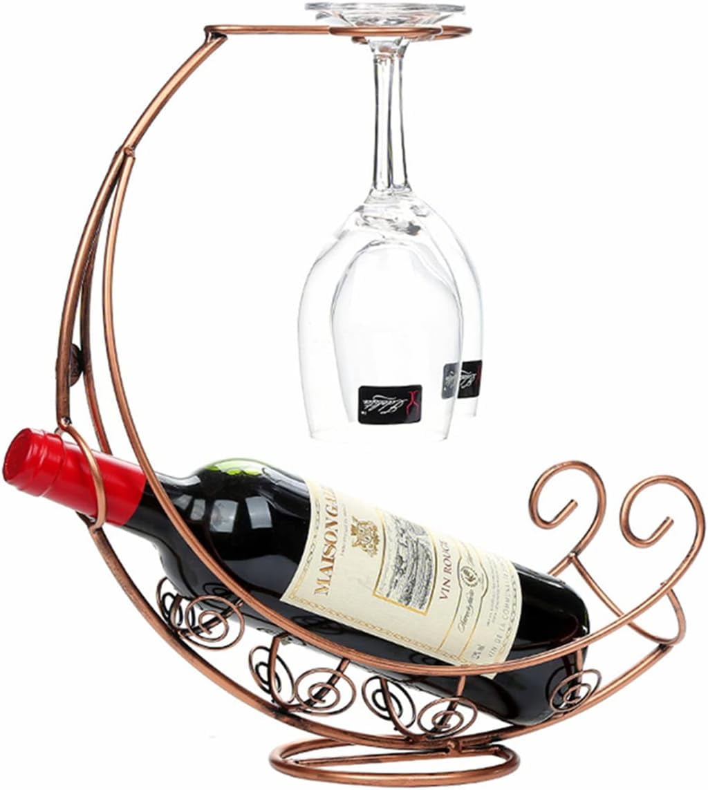 Hltser Wine Glass Holder - Table Top Metal Wine Bottle Holder Kitchen ...