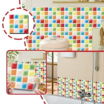HmNPlay 10pc Peel and Stick Tile, 10x10cm 3D Crystal Stick on Panels, Heat-Resistant Moisture-Proof, Never Yellow - for Kitchen Bathroom Walls