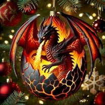 HmNPlay 2024 Dragon Christmas Ornaments Acrylic Hanging Pendant 8cm Realistic Simulation Dragon Decor for Tree Car Gift Festive Holiday Decoration