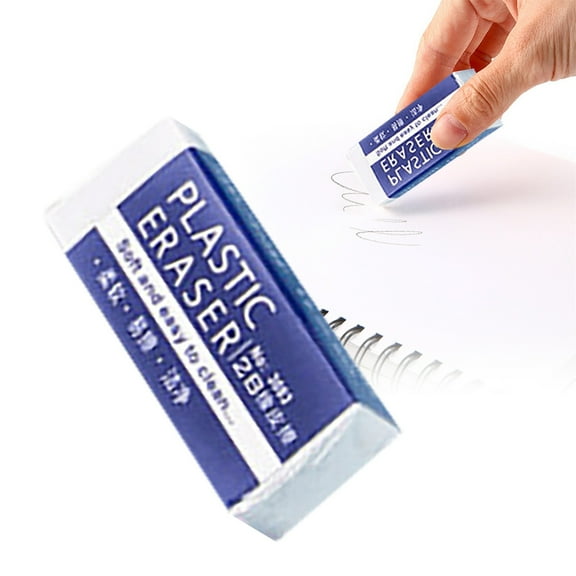 HmNPlay 2B Pencil Eraser 12-Pack, Latex-Free Soft Sketch Art Erasers for Students & Office, Individually Wrapped Protective Sleeve, Clean Erasing for Exams & Drawing, 1.97x0.8x0.39 inch