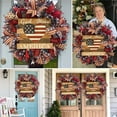 thumbnail image 1 of HmNPlay 4th of July Wreath - Handmade Patriotic Memorial Day Front Door Decor, Reusable American Flag Wreath for Veterans Day, Summer Porch Decor with Vibrant All-Weather Flowers, 1 of 7