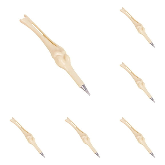 HmNPlay 5PCS Realistic Bone Shaped Ballpoint Pens, Novelty Skeleton Finger Blue Ink 0.7mm Pen Set, Funny Medical Field Doctor Nurse Gifts for Halloween Party Favor