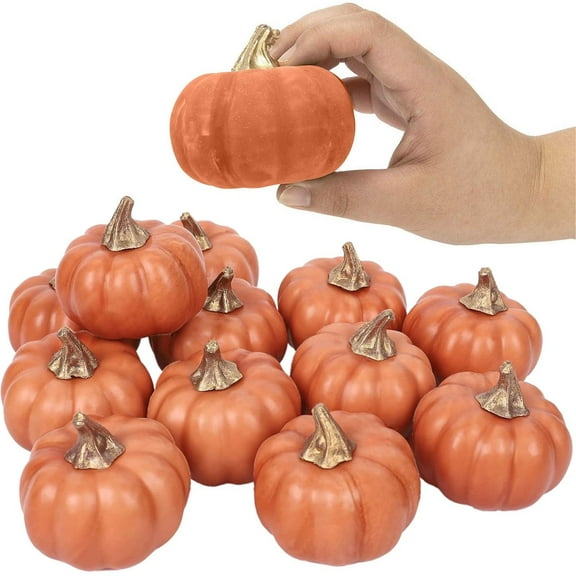 HmNPlay Artificial Pumpkins Fall Decor Realistic Faux Pumpkins for Halloween Thanksgiving Decorations Harvest Table Centerpiece Accents