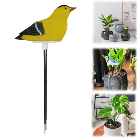 HmNPlay Bird Soil Moisture Meter Watering Alarm Plant Water Tester Hygrometer Sensor with Singing Reminder Automatic Light Sensor Gardening Tool for Indoor Outdoor Potted Plants Care