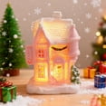 thumbnail image 1 of HmNPlay Christmas Decorations Resin Small Village House Light Up Figurine LED Tabletop Ornament for Indoor Holiday Home Decor Gift, 1 of 9
