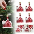 thumbnail image 1 of HmNPlay Christmas Village Houses Ornaments Set of 4 Plastic Hanging Decor for Xmas Tree Home Holiday Winter Decorations Family Gift, 1 of 9