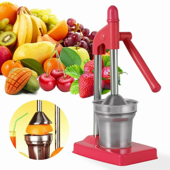 HmNPlay Commercial Manual Juicer Hand Press Citrus Squeezer Stainless Steel Heavy Duty Fruit Extractor Professional Countertop Machine for Fresh Orange Lemon Lime Pomegranate Juice